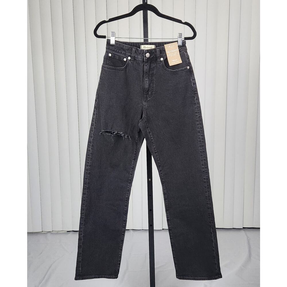 Madewell The Curvy '90s Straight Jean High Rise Black Wash Women's Size 25 New
